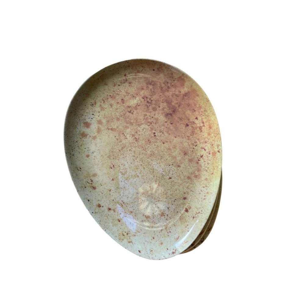 Retro vintage Mid Century Melmac Sandwich egg shaped plates